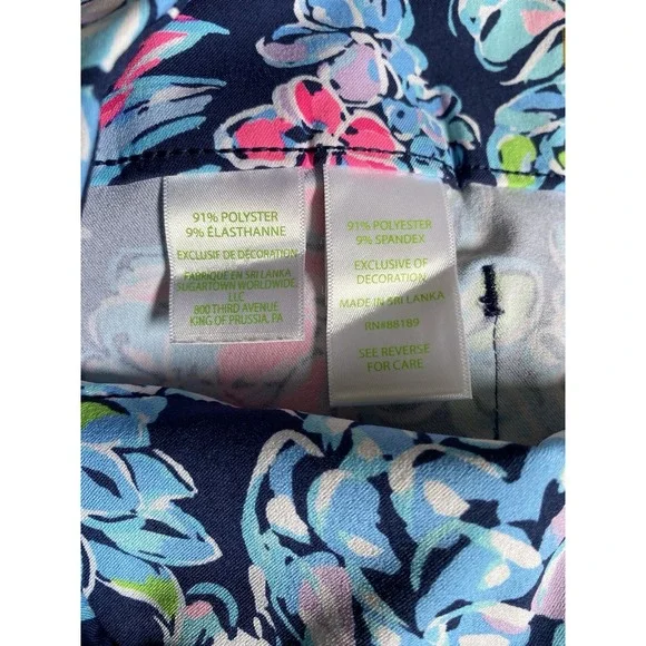 Lilly Pulitzer Luxletic Corso Pants Size 4 Pineapple Floral UPF 50+ Golf Pull On - Picture 6 of 6